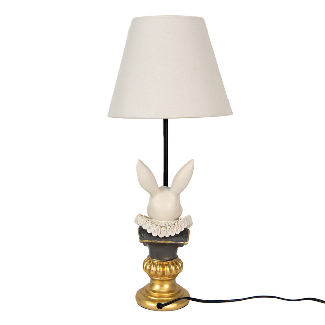 Clayre & Eef Tafellamp konijn Ø 23x53 cm kunststof bureaulamp 1936355 large