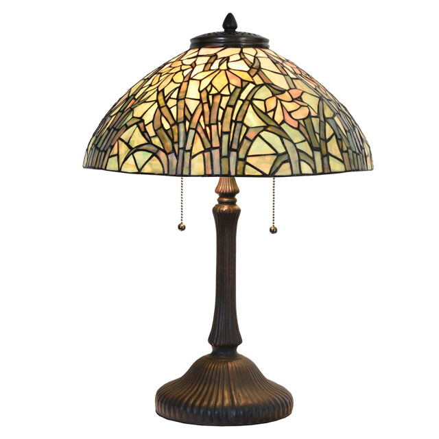 LumiLamp Tiffany tafellamp Ø 40x60 cm groen glas tiffany bureaulamp 1095227 large