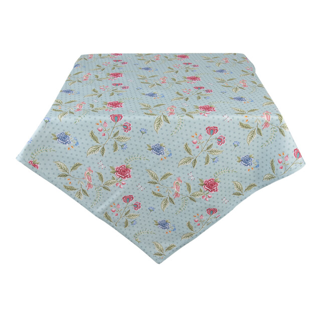 Clayre & Eef Tafelkleed 150x250 cm blauw katoen rechthoek bloemen 1459048 large
