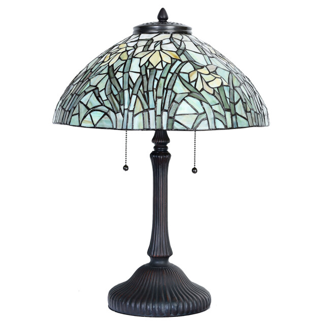 LumiLamp Tiffany tafellamp Ø 40x60 cm groen glas tiffany bureaulamp 1095227 large