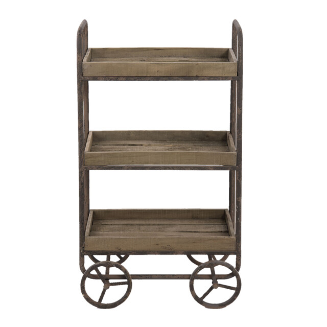 Clayre & Eef Keukentrolley 51x26x94 cm hout ijzer rechthoek bakkerskast 1088207 large
