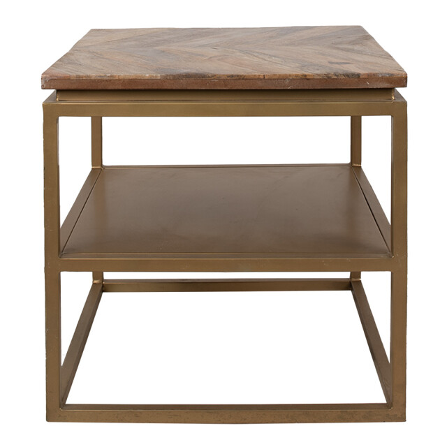 Clayre & Eef Bijzettafel 51x51x49 cm hout ijzer vierkant 2394473 large