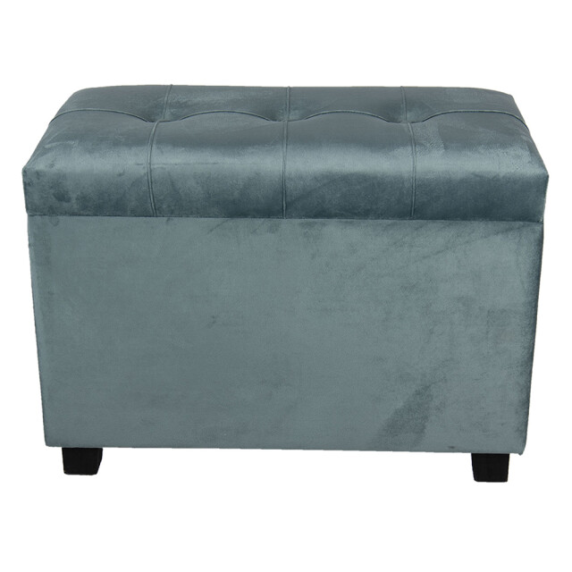 Clayre & Eef Poef 60x36x43 cm hout textiel rechthoek hocker 1089247 large