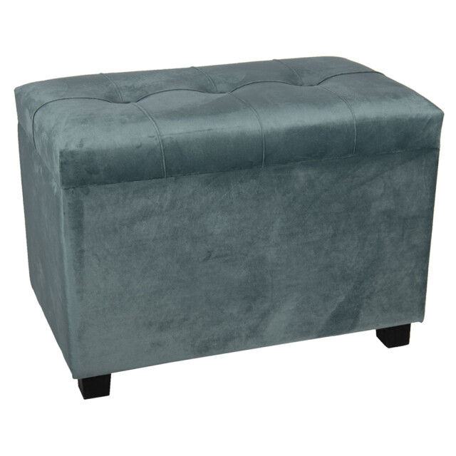 Clayre & Eef Poef 60x36x43 cm hout textiel rechthoek hocker 1089247 large