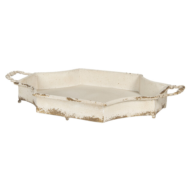 Clayre & Eef Decoratie dienblad set van 2 61 cm ijzer achthoek 1157924 large