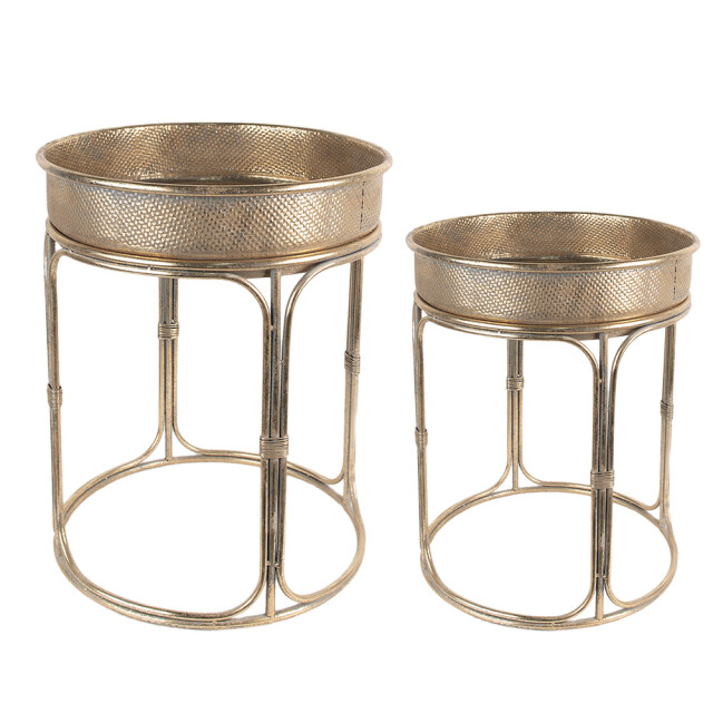 Clayre & Eef Bijzettafel set van 2 Ø 47x58 cm metaal sidetable 2442075 large