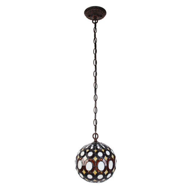 LumiLamp Hanglamp tiffany Ø 20x116 cm metaal glas rond hanglamp eettafel 2201433 large