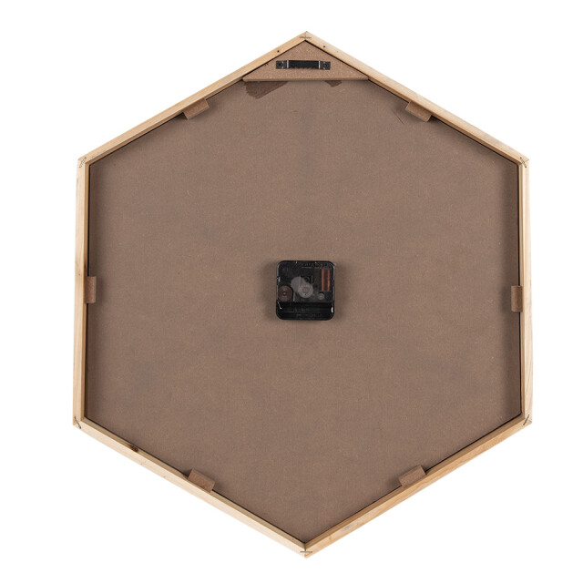 Clayre & Eef Wandklok 50 cm bruin hout muurklok 2444155 large