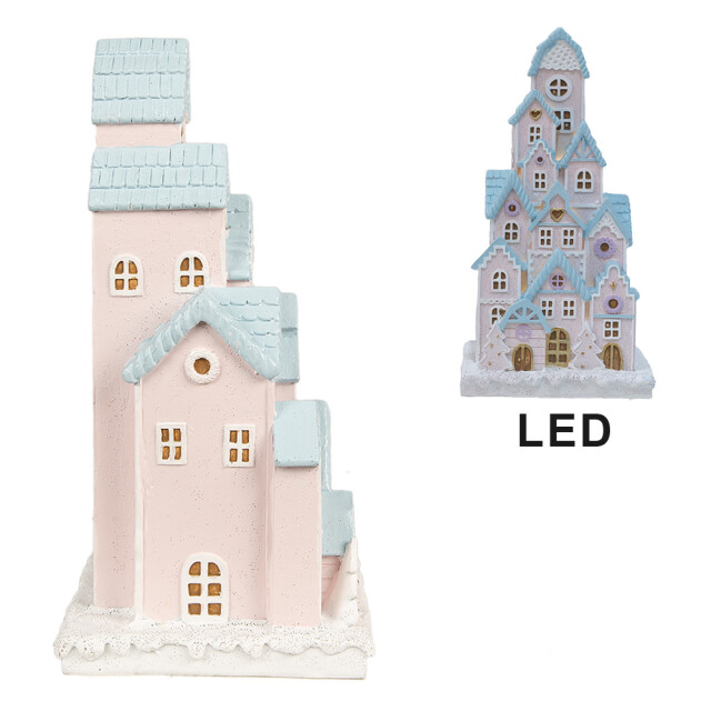 Clayre & Eef Gingerbread house met led 13x13x26 cm kunststof 2940334 large