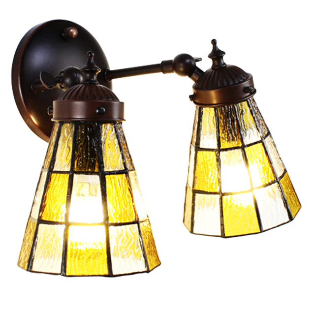 LumiLamp Wandlamp tiffany 30x23x23 cm glas metaal rond muurlamp 1985713 large