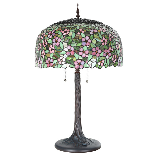 LumiLamp Tiffany tafellamp Ø 46x72 cm groen roze glas tiffany bureaulamp 2795682 large