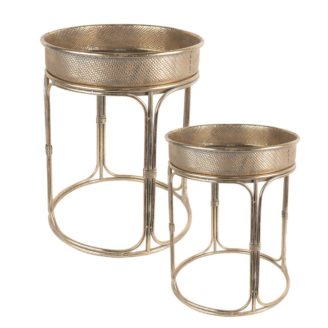 Clayre & Eef Bijzettafel set van 2 Ø 47x58 cm metaal sidetable 2442075 large