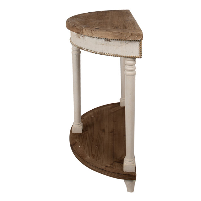 Clayre & Eef Sidetable 83x40x87 cm bruin hout halfrond wandtafel 2649061 large