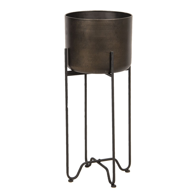 Clayre & Eef Plantenstandaard Ø 28x71 cm ijzer rond bloempot op poten 2201532 large