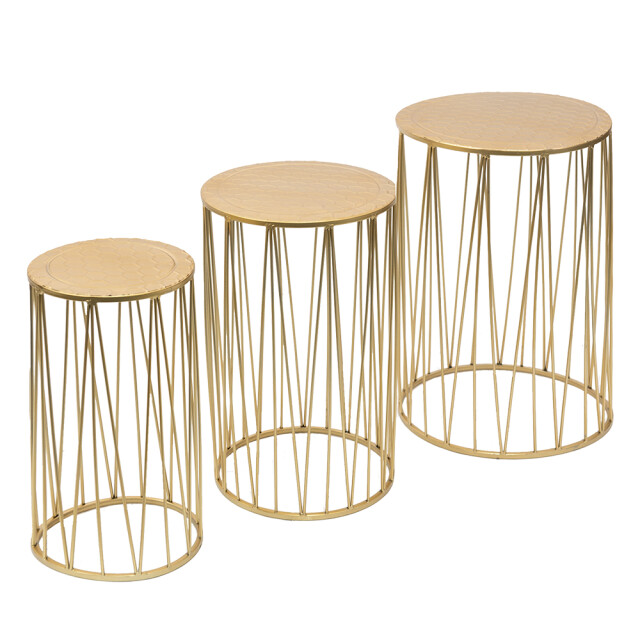 Clayre & Eef Plantentafel set van 3 Ø 38 Ø 31 Ø 24 cm metaal 2025633 large