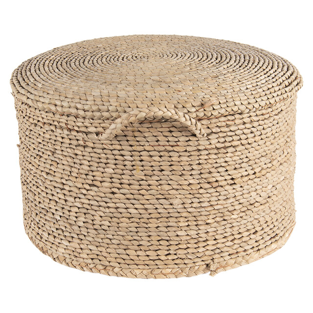 Clayre & Eef Poef Ø 40x23 cm zeegras rond hocker 1315923 large