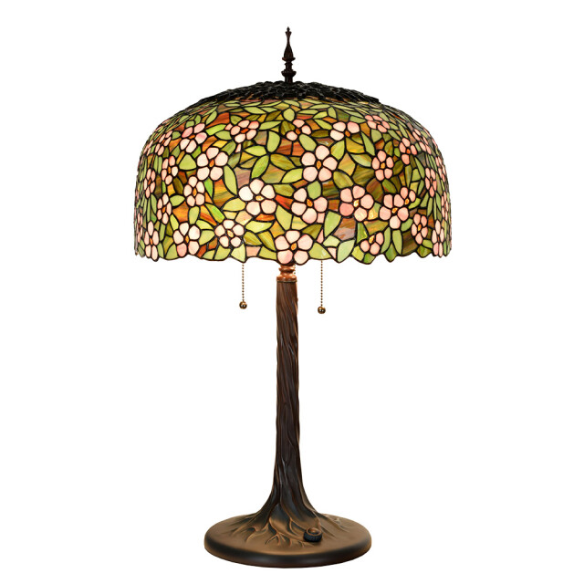 LumiLamp Tiffany tafellamp Ø 46x72 cm groen roze glas tiffany bureaulamp 2795682 large