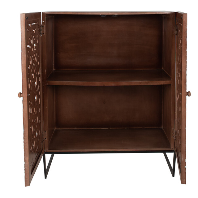 Clayre & Eef Wandkast 90x45x115 cm hout rechthoek bloemen opbergkast 2387996 large