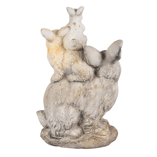 Clayre & Eef Decoratie beeld konijn 43 cm beige keramisch materiaal 2842003 large
