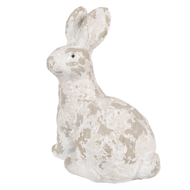 Clayre & Eef Decoratie beeld konijn 25x19x39 cm beige keramisch materiaal 2836526 large