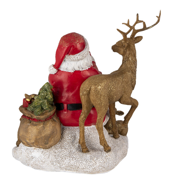 Clayre & Eef Beeld kerstman 18x13x19 cm bruin polyresin kerstdecoratie 1365315 large