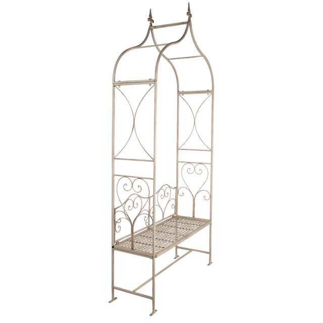 Clayre & Eef Rozenboog met bank 108x41x239 cm ijzer klimplantenrek 2433175 large