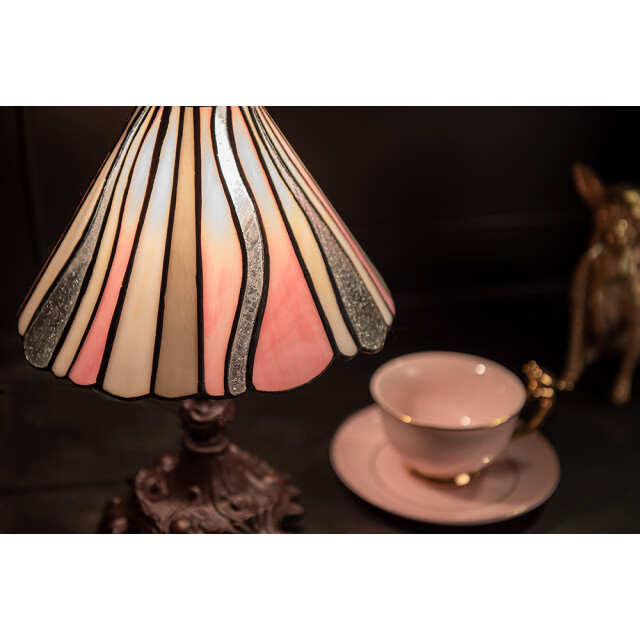LumiLamp Tiffany tafellamp Ø 20x34 cm beige glas kunststof tiffany 1980537 large