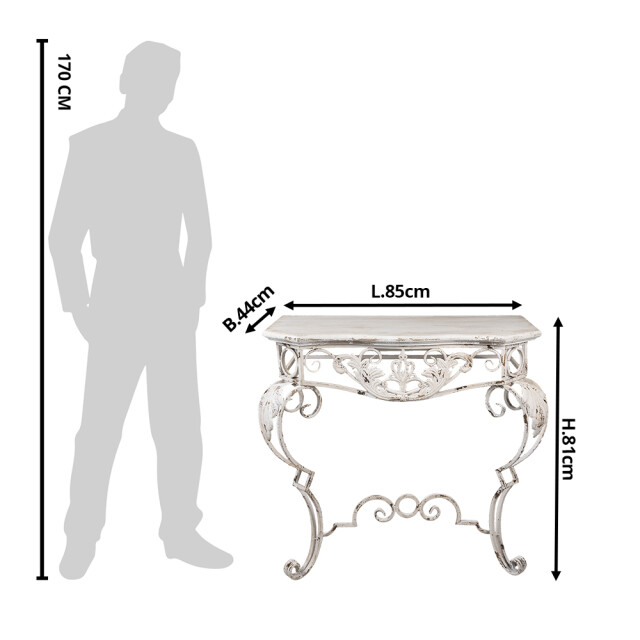 Clayre & Eef Sidetable 86x44x81 cm hout ijzer wandtafel 1365251 large