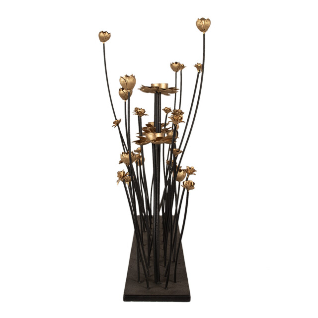 Clayre & Eef Kandelaar 69x15x66 cm goudkleurig ijzer bloemen 2704949 large