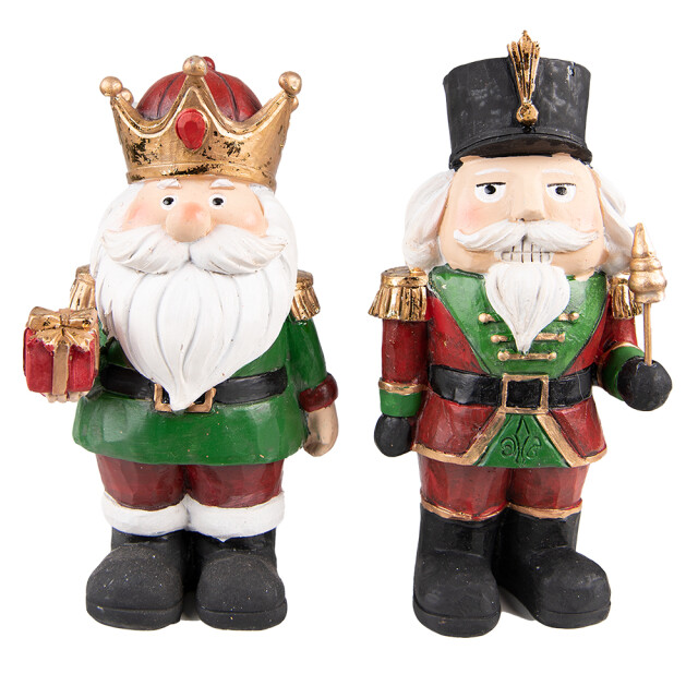 Clayre & Eef Beeld notenkraker 21 cm groen polyresin kerstdecoratie 2201512 large