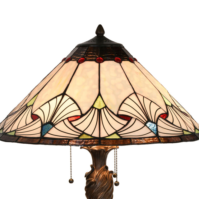 LumiLamp Tiffany tafellamp Ø 51x78 cm blauw glas driehoek tiffany 1195443 large
