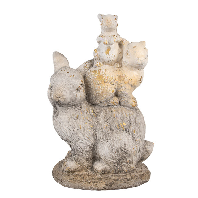 Clayre & Eef Decoratie beeld konijn 43 cm beige keramisch materiaal 2842003 large
