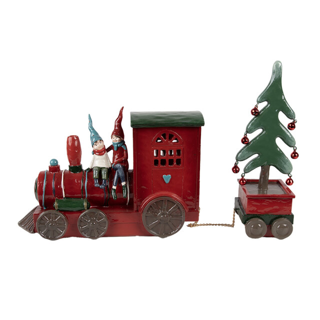 Clayre & Eef Kerstdecoratie met led-verlichting trein 30x7x21 cm kunststof 2959581 large