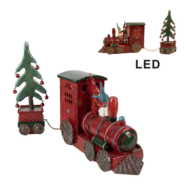 Clayre & Eef Kerstdecoratie met led-verlichting trein 30x7x21 cm kunststof 2959581 large