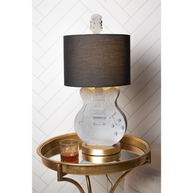 Clayre & Eef Tafellamp gitaar Ø 30x68 cm kunststof bureaulamp 2073528 large