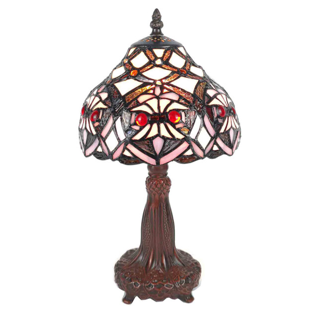 LumiLamp Tiffany tafellamp Ø 20x37 cm wit kunststof glas tiffany 1980514 large