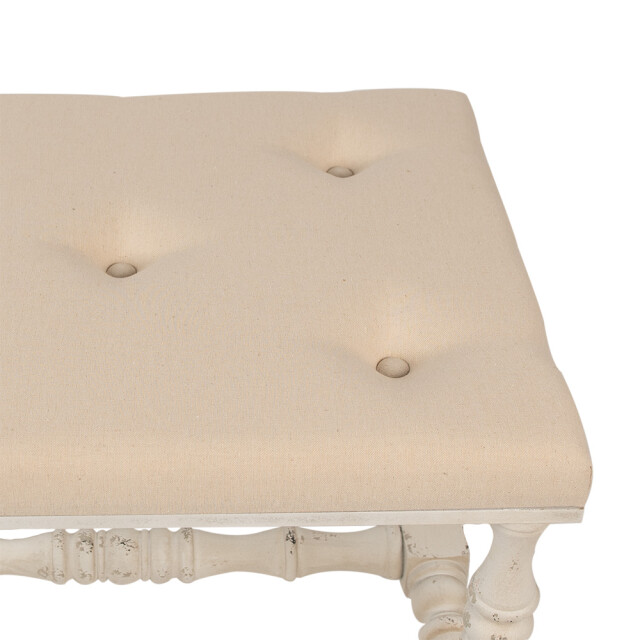 Clayre & Eef Hocker 62x47x46 cm hout textiel poef 2704945 large
