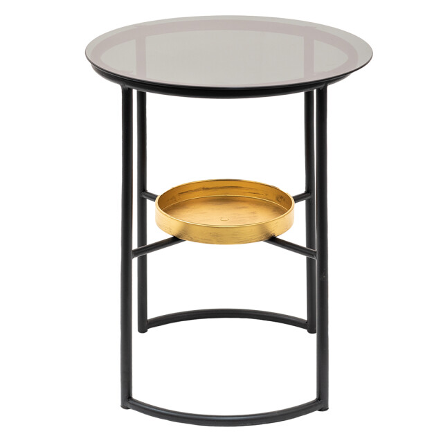 Clayre & Eef Bijzettafel Ø 43x55 cm ijzer glas 1975433 large