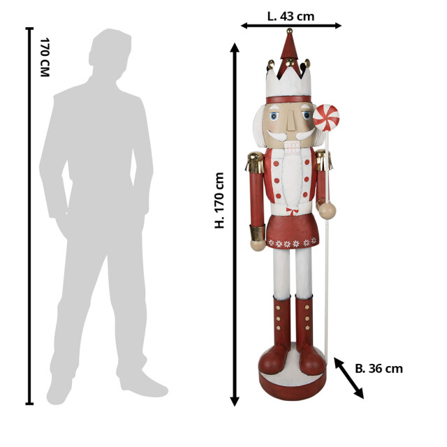 Clayre & Eef Beeld notenkraker 170 cm ijzer kerstdecoratie 2622140 large