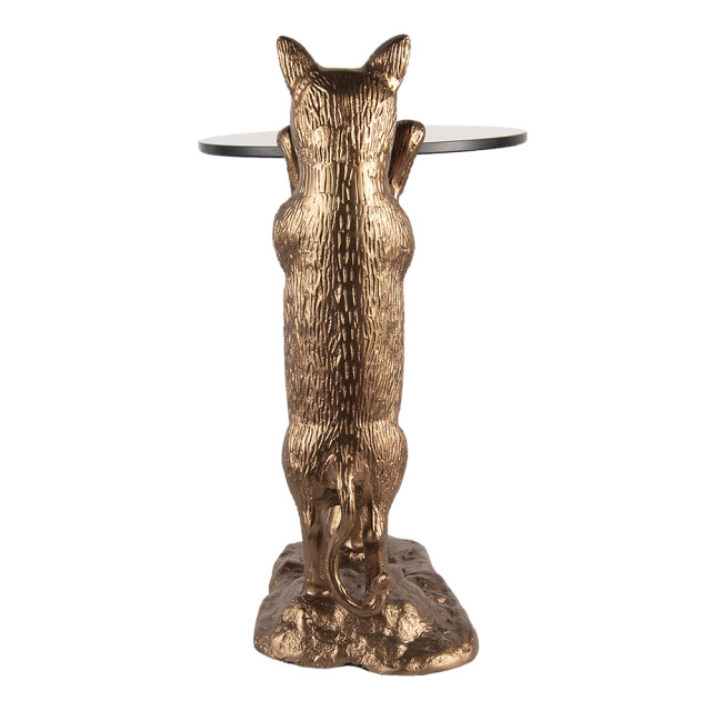 Clayre & Eef Bijzettafel kat 51x36x30 cm zwart aluminium 1306718 large