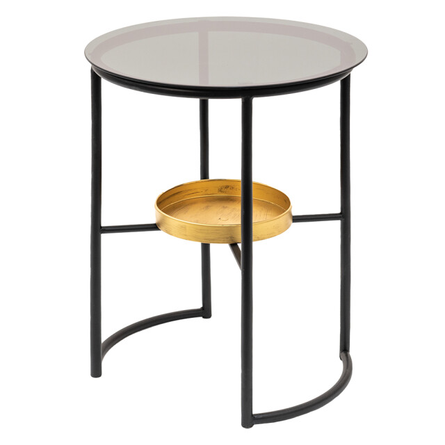 Clayre & Eef Bijzettafel Ø 43x55 cm ijzer glas 1975433 large
