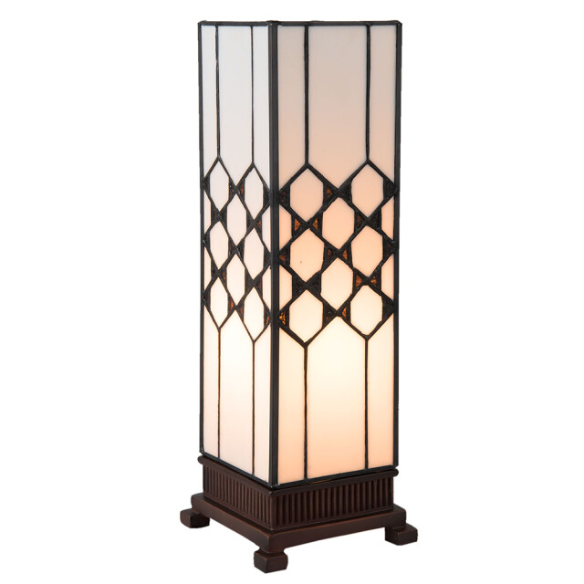 LumiLamp Tiffany tafellamp 12x12x36 cm glas vierkant tiffany bureaulamp 1088564 large