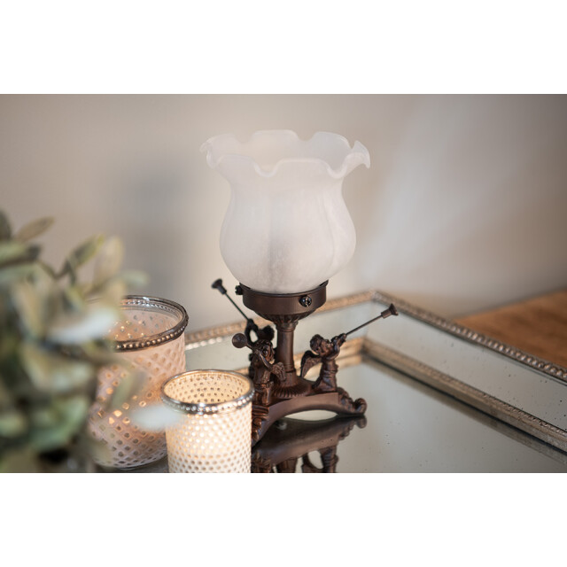 LumiLamp Tafellamp bloem Ø 12x20 cm kunststof glas bureaulamp 1536936 large