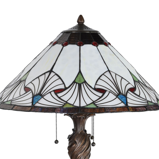 LumiLamp Tiffany tafellamp Ø 51x78 cm blauw glas driehoek tiffany 1195443 large