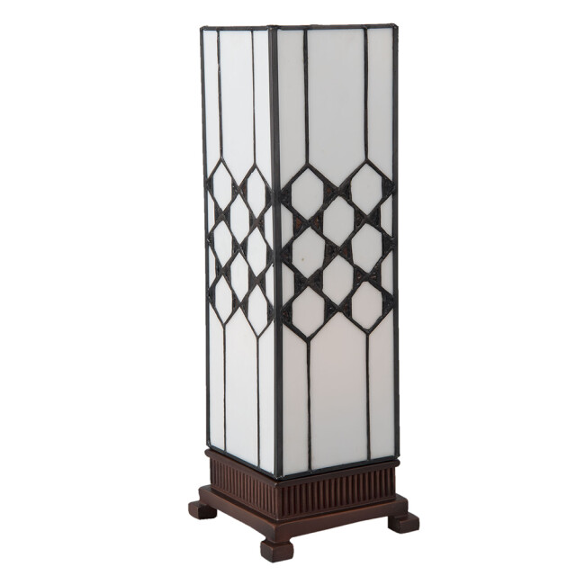 LumiLamp Tiffany tafellamp 12x12x36 cm glas vierkant tiffany bureaulamp 1088564 large