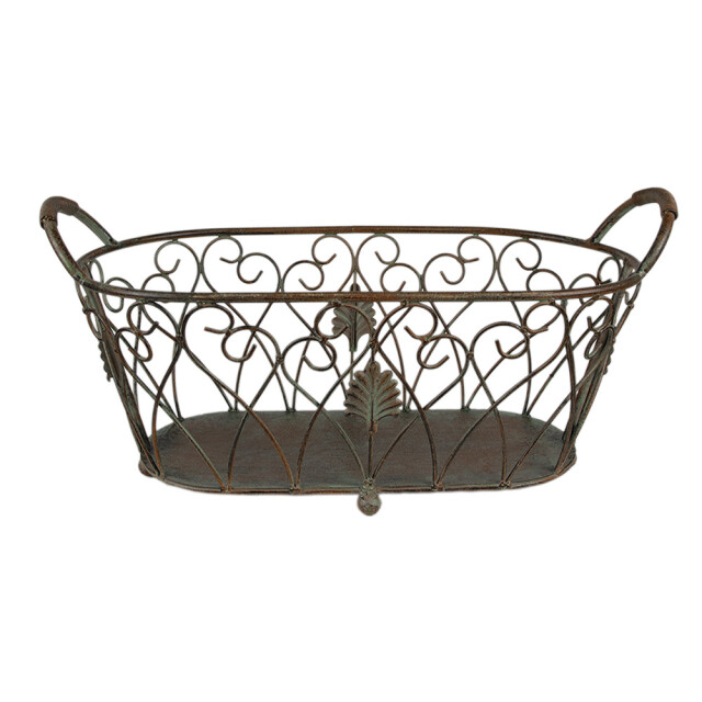Clayre & Eef Opbergmand set van 2 60x30x26 / 49x23x22 cm bruin ijzer mand 2584457 large