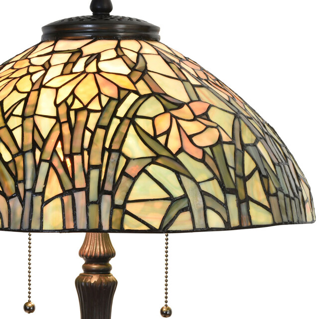 LumiLamp Tiffany tafellamp Ø 40x60 cm groen glas tiffany bureaulamp 1095227 large