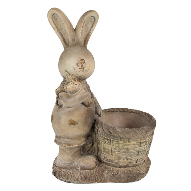 Clayre & Eef Bloempot konijn 49 cm beige keramisch materiaal decoratie 2842002 large