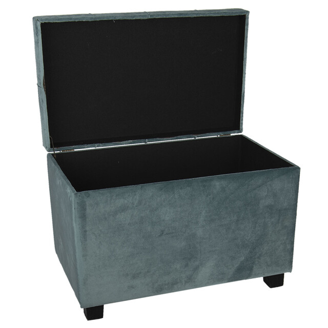 Clayre & Eef Poef 60x36x43 cm hout textiel rechthoek hocker 1089247 large
