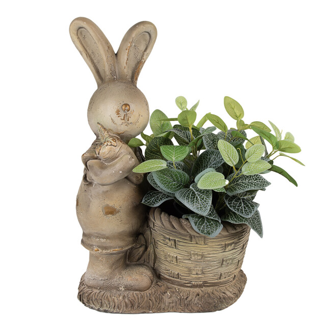 Clayre & Eef Bloempot konijn 49 cm beige keramisch materiaal decoratie 2842002 large